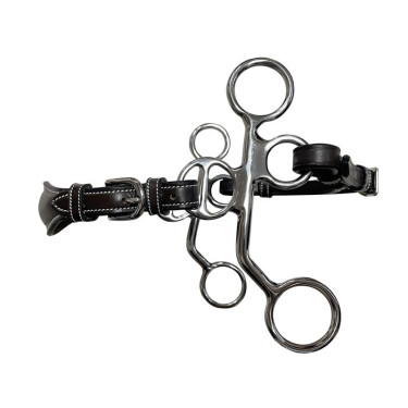 Hackamore Jump'In Pony cuoio branche corte Hackamore Jump'In Pony cuoio branche corte