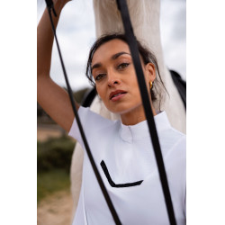 Camicia da concorso scintillante da donna Horze Taylor Bianco brillante