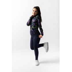 Pantaloni da equitazione Horze Mira bambino con fondo integrale Apertura Blu marino