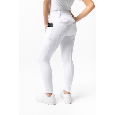 Pantaloni da equitazione Horze Mira bambino con fondo integrale Bianco brillante