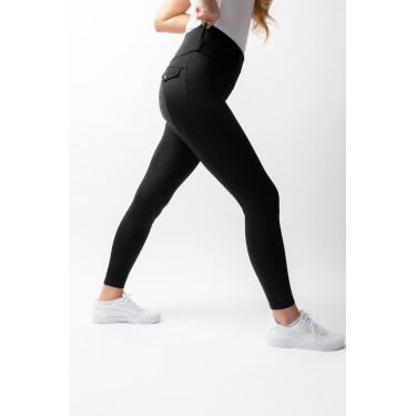 Leggings ibridi da donna Horze Anya fullgrip Nero