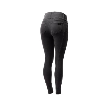 Pantaloni Horze Carolyn in denim fullgrip da donna Nero Pantaloni Horze Carolyn in denim fullgrip da donna Nero