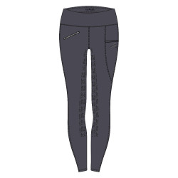 Leggings da equitazione Easy Rider Dietse Performance FullGrip donna Magnete Grigio