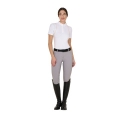 Pantaloni da donna con grip integrale Aria in tessuto tecnico Equestro Grigio ghiaccio Pantaloni da donna con grip integrale Aria in tessuto tecnico Equestro Grigio ghiaccio