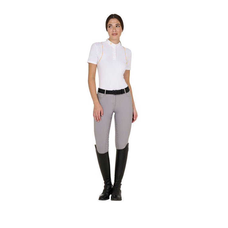 Pantaloni da donna con grip integrale Aria in tessuto tecnico Equestro Pantaloni da donna con grip integrale Aria in tessuto tecnico Equestro