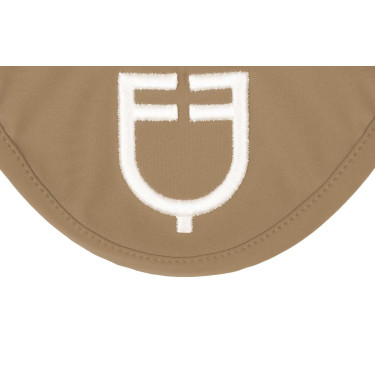Cuffia anti-mosche in tessuto tecnico con logo Equestro Sabbia / bianco Beige