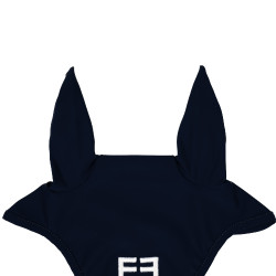 Cuffia anti-mosche in tessuto tecnico con logo Equestro Marino / bianco Blu