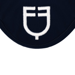 Cuffia anti-mosche in tessuto tecnico con logo Equestro Marino / bianco Blu
