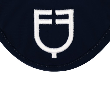 Cuffia anti-mosche in tessuto tecnico con logo Equestro Marino / bianco Blu