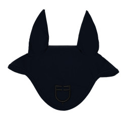 Cuffia anti-mosche in tessuto tecnico con logo Equestro Blu navy / nero