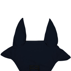 Cuffia anti-mosche in tessuto tecnico con logo Equestro Blu navy / nero