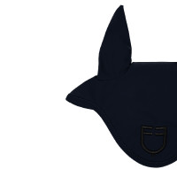 Cuffia anti-mosche in tessuto tecnico con logo Equestro Blu navy / nero