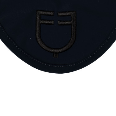 Cuffia anti-mosche in tessuto tecnico con logo Equestro Blu navy / nero