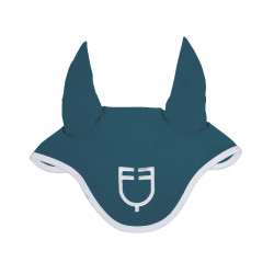 Cuffia anti-mosche in tessuto tecnico White Line Edition Equestro Petrolio Blu