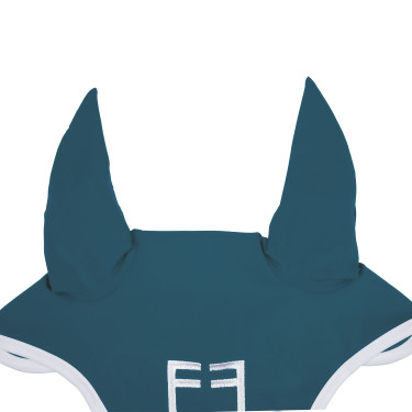Cuffia anti-mosche in tessuto tecnico White Line Edition Equestro Petrolio Blu