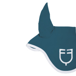 Cuffia anti-mosche in tessuto tecnico White Line Edition Equestro Petrolio Blu