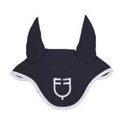 Cuffia anti-mosche in tessuto tecnico White Line Edition Equestro Marina Blu marino