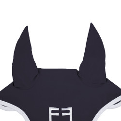 Cuffia anti-mosche in tessuto tecnico White Line Edition Equestro Marina Blu marino