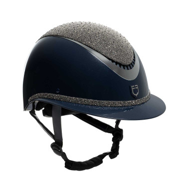 Casco di lusso con ampia visiera e strass omologato EN 1384-2023 Equestro