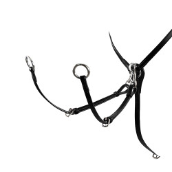 Pettorale in cuoio regolabile Equestro Nero