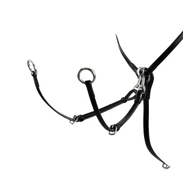Pettorale in cuoio regolabile Equestro Nero