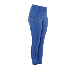Leggings da bambina aderenti con grip e logo Equestro Blu sodalite Leggings da bambina aderenti con grip e logo Equestro Blu sodalite