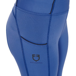 Leggings da bambina aderenti con grip e logo Equestro Blu sodalite Leggings da bambina aderenti con grip e logo Equestro Blu sodalite