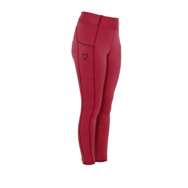 Leggings da bambina aderenti con grip e logo Equestro Leggings da bambina aderenti con grip e logo Equestro