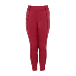 Leggings da bambina aderenti con grip e logo Equestro Scooter Beige