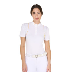 Polo da concorso Donna Maniche Corte con Bottoni Equestro