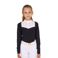 Polo da concorso per ragazza con strass Equestro Cammeo rosa