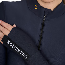 Polo Tecnico da Allenamento Donna Maniche Lunghe Equestro Blazer marine Blu marino