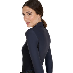 Polo Tecnico da Allenamento Donna Maniche Lunghe Equestro Blazer marine Blu marino