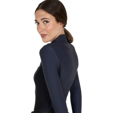 Polo Tecnico da Allenamento Donna Maniche Lunghe Equestro Blazer marine Blu marino