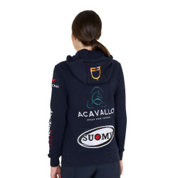 Felpa con cappuccio da donna con multi-logo nuovo Equestro Blazer marine Blu marino