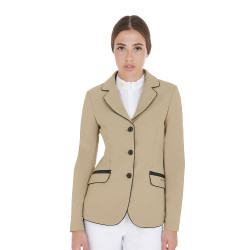Giacca da concorso da donna in tessuto tecnico elasticizzato Equestro Incenso Beige