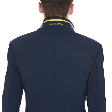 Giacca da concorso Uomo in Tessuto Stretch con Tasche con Zip Equestro Blazer marine Blu marino