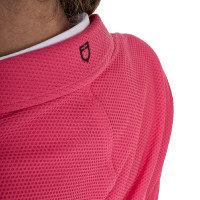 Giacca da concorso a tre bottoni da ragazza in mesh Equestro Tan Oxford Rosa