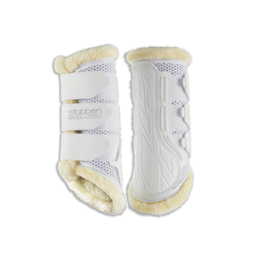 Stinchiere da allenamento Stübben Airflow in montone sintetico Bianco