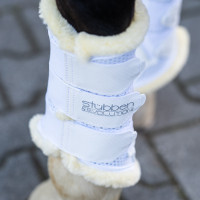 Stinchiere da allenamento Stübben Airflow in montone sintetico Bianco
