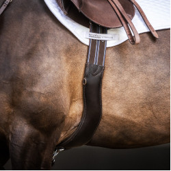 Cinghia Stübben in cuoio Contorni elastici su entrambi i lati Ebano