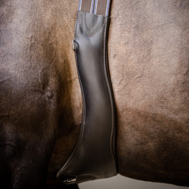 Cinghia Stübben in cuoio Contorni elastici su entrambi i lati Ebano