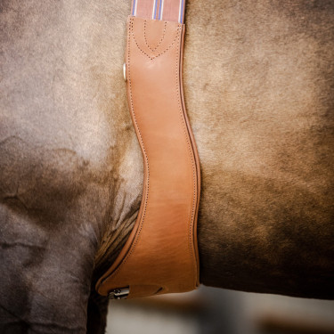 Cinghia Stübben in cuoio Contorni elastici su entrambi i lati Tabacco Marrone