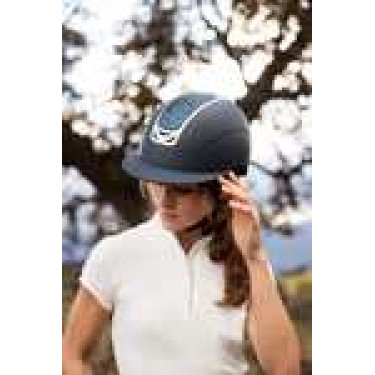 Casco da equitazione con ornamento in cristallo Horze Arix II Blu scuro / blu scuro Casco da equitazione con ornamento in cristallo Horze Arix II Blu scuro / blu scuro