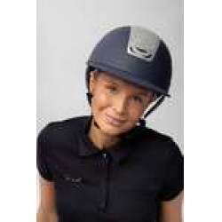 Casco da equitazione con ornamento in cristallo Horze Arix II Blu scuro / argento