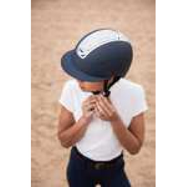 Casco da equitazione con ornamento in cristallo Horze Arix II Blu scuro / argento