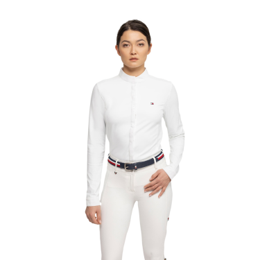 Camicia da concorso Tommy Hilfiger Equestrian Charlotte a maniche lunghe da donna Bianco Camicia da concorso Tommy Hilfiger Equestrian Charlotte a maniche lunghe da donna Bianco