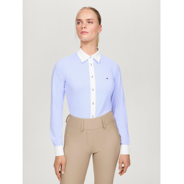Camicia Tommy Hilfiger Equestrian Essex Stretch Oxford a maniche lunghe da donna Camicia Tommy Hilfiger Equestrian Essex Stretch Oxford a maniche lunghe da donna