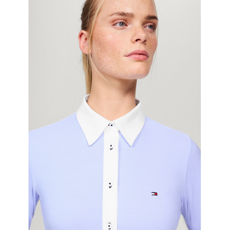Camicia Tommy Hilfiger Equestrian Essex Stretch Oxford a maniche lunghe da donna Camicia Tommy Hilfiger Equestrian Essex Stretch Oxford a maniche lunghe da donna