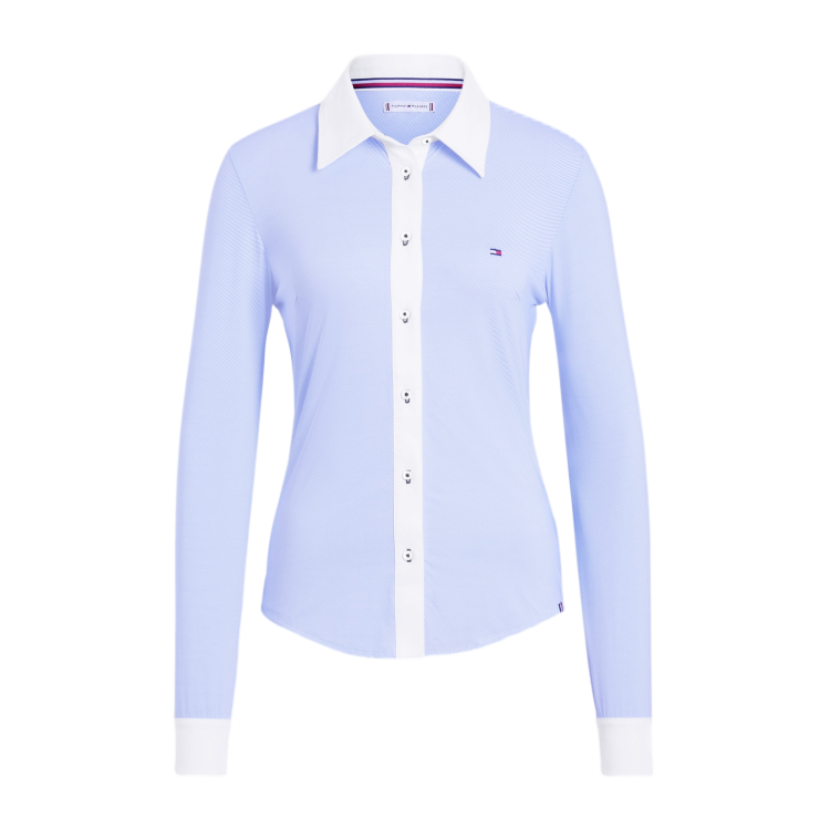 Camicia Tommy Hilfiger Equestrian Essex Stretch Oxford a maniche lunghe da donna Camicia Tommy Hilfiger Equestrian Essex Stretch Oxford a maniche lunghe da donna